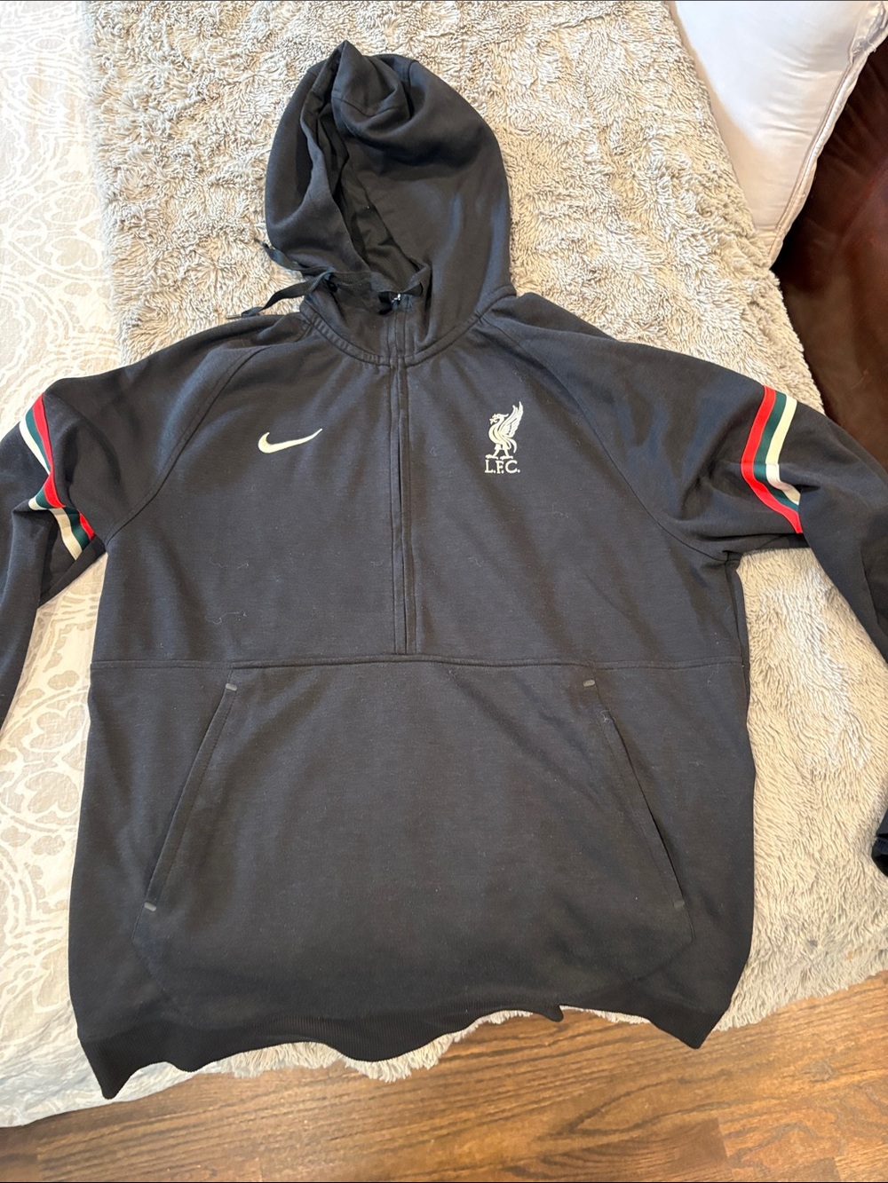 New Balance Liverpool FC Quarter-Zip Pullover & Nike Full Zip Hooded Sweatshirt - Picture 2 of 3
